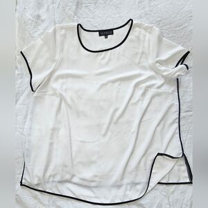 Women's White Top with Black Trim